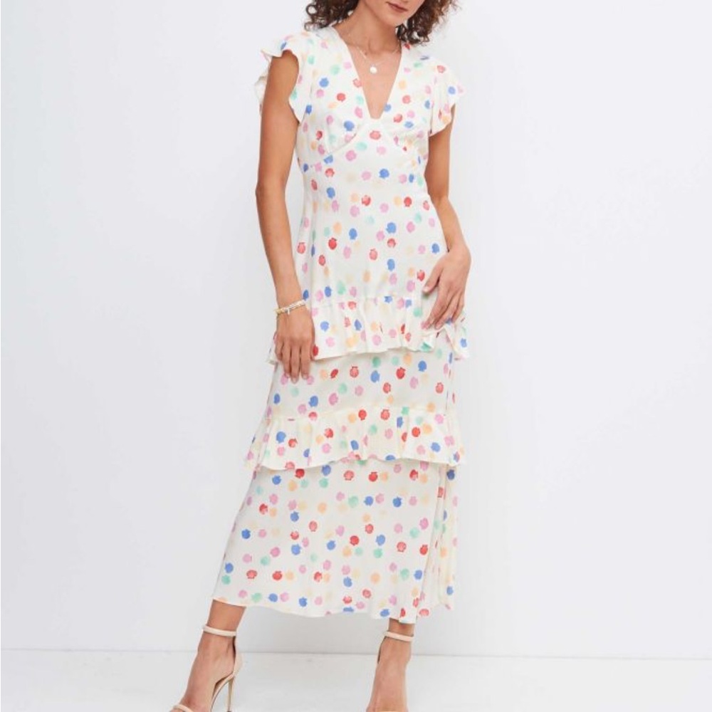 RIXO London Meena Shell Print Tiered Maxi Dress NWT - Picture 2 of 8